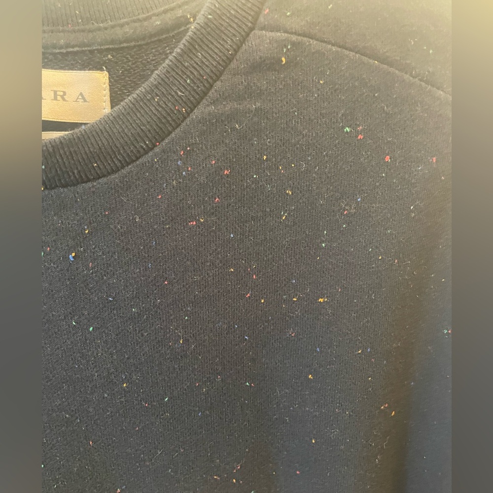 Zara daily outfit color speckled navy blue sweatshirt - Small - Like New!